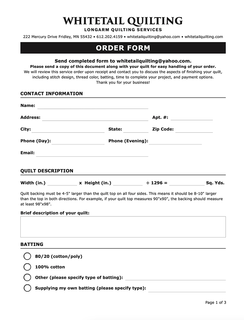 Order Form Preview